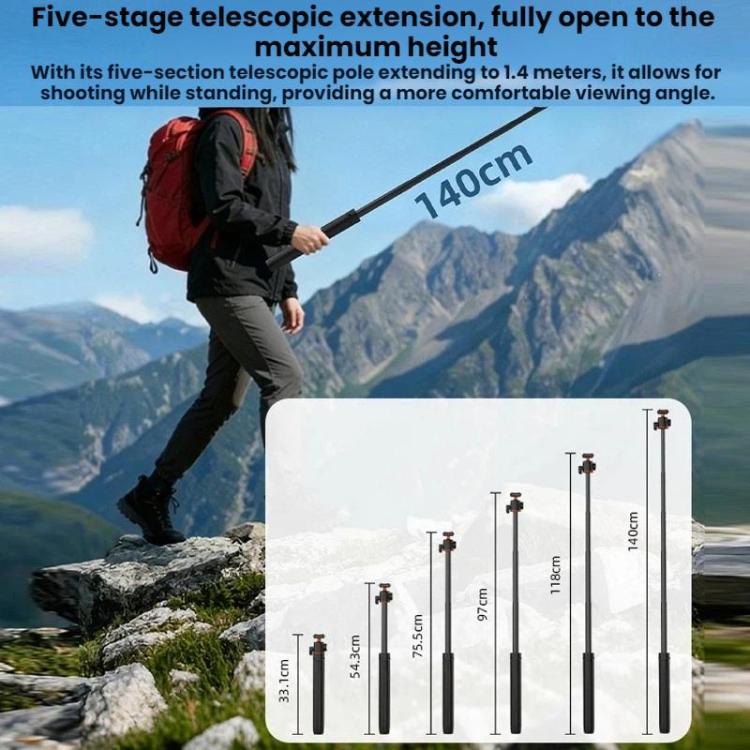 For Insta360 Ace Pro / 2 / X5 Flymile Quick-Release Selfie Extension Pole Tripod