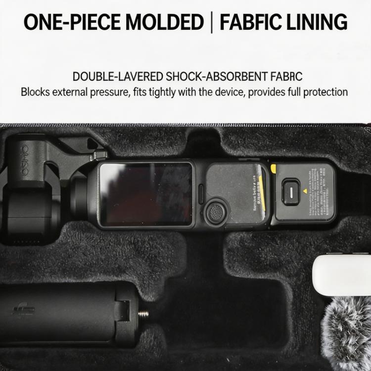 For DJI Osmo Pocket 4 Hard Carrying Case Portable Travel Storage Bag with Wrist Strap & Soft Flannel Inner