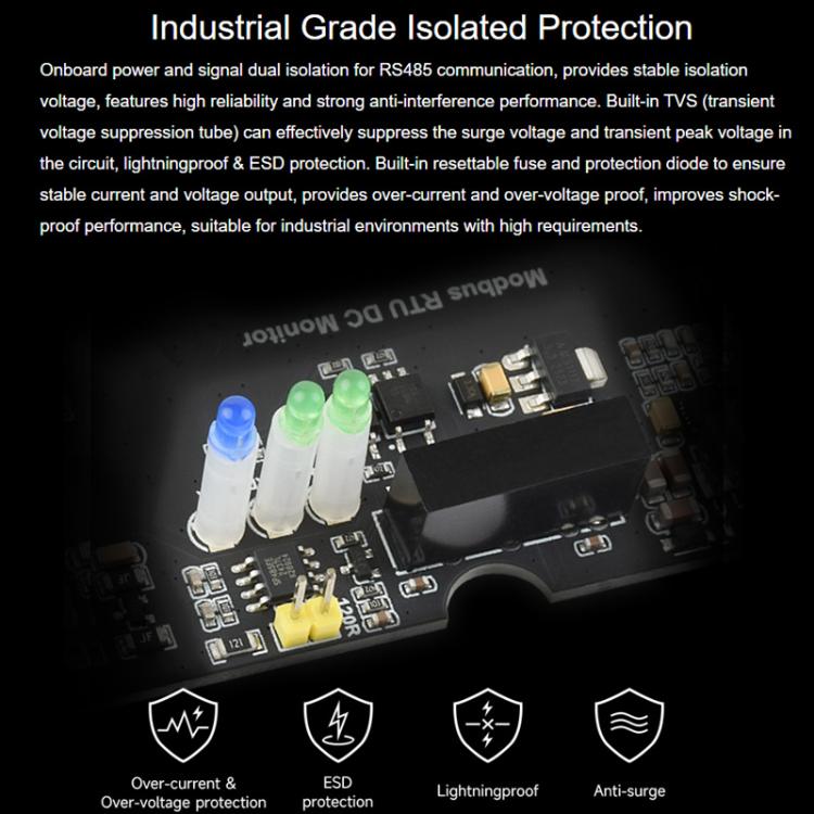 Industrial 4-Ch DC Monitoring Module, 16-Bit High-Precision Acquisition, Supports Voltage And Current Measurement, Modbus RTU Protocol, 33931