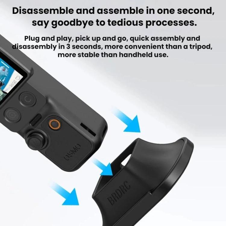 For DJI Osmo Pocket 4 / 3 BRDRC Car Desktop Silicone Mount