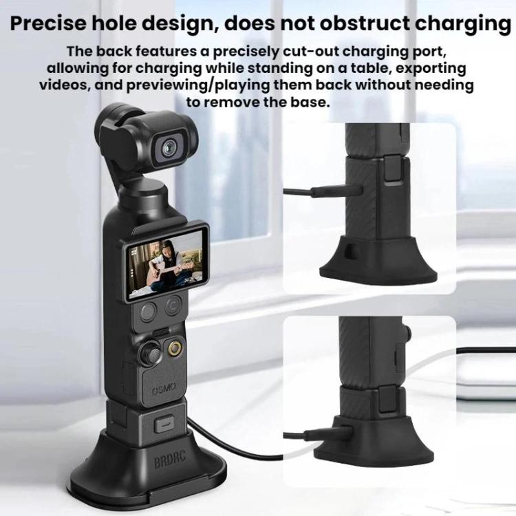 For DJI Osmo Pocket 4 / 3 BRDRC Car Desktop Silicone Mount