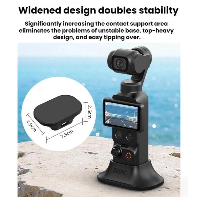 For DJI Osmo Pocket 4 / 3 BRDRC Car Desktop Silicone Mount