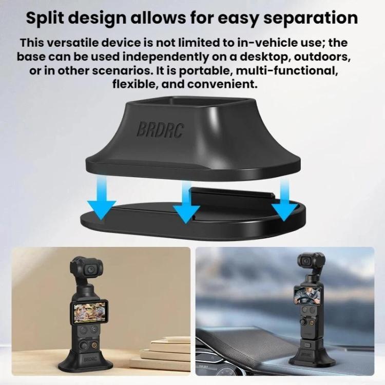 For DJI Osmo Pocket 4 / 3 BRDRC Car Desktop Silicone Mount