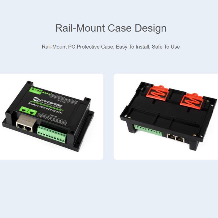 Industrial 8-Ch Ethernet Digital Input / Output Module Modbus RTU / TCP Protocol, Supports PoE Power Supply, 33917