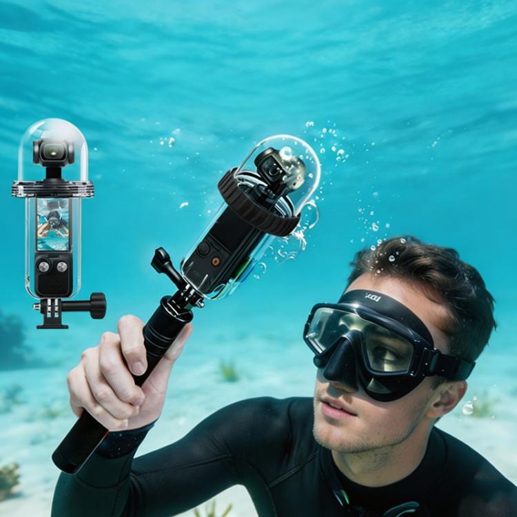 For DJI Osmo Pocket 4 Waterproof Case 60M/196ft Diving Housing Shell with 540-degree Panoramic View Underwater Accessories for Surfing Snorkeling