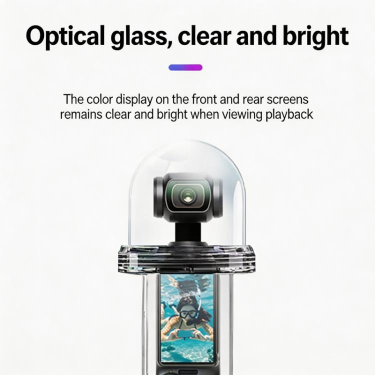 For DJI Osmo Pocket 4 Waterproof Case 60M/196ft Diving Housing Shell with 540-degree Panoramic View Underwater Accessories for Surfing Snorkeling