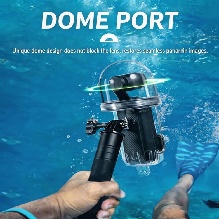 For DJI Osmo Pocket 4 Waterproof Case 60M/196ft Diving Housing Shell with 540-degree Panoramic View Underwater Accessories for Surfing Snorkeling