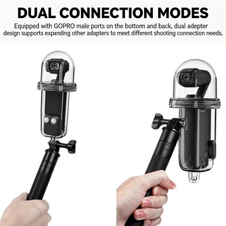 For DJI Osmo Pocket 4 Waterproof Case 60M/196ft Diving Housing Shell with 540-degree Panoramic View Underwater Accessories for Surfing Snorkeling
