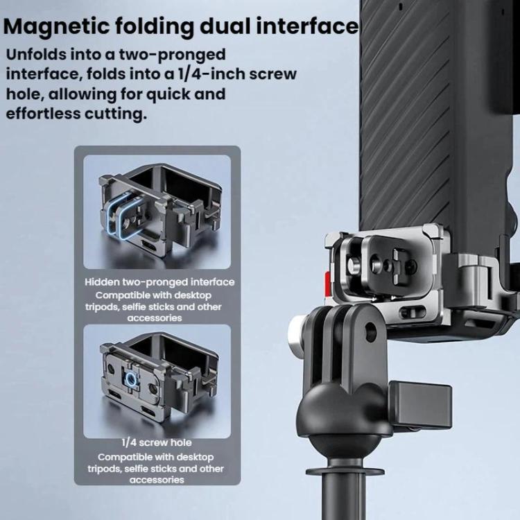 For DJI Osmo Pocket 4 BRDRC Cold Shoe Interface Quick-Release Expansion Frame Bracket, For DJI Osmo Pocket 4