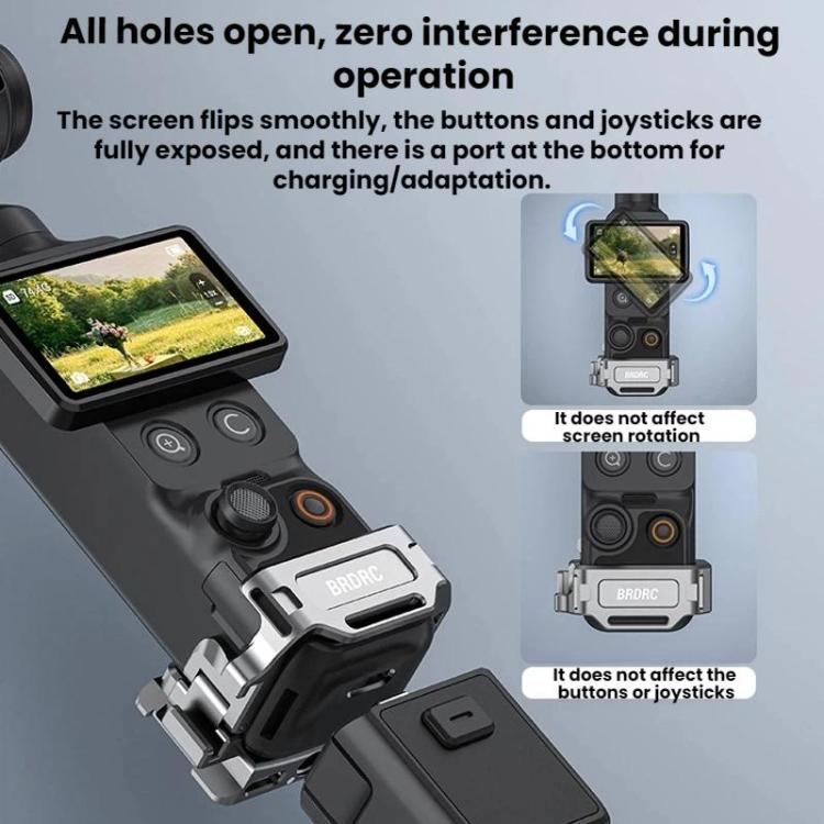 For DJI Osmo Pocket 4 BRDRC Cold Shoe Interface Quick-Release Expansion Frame Bracket, For DJI Osmo Pocket 4