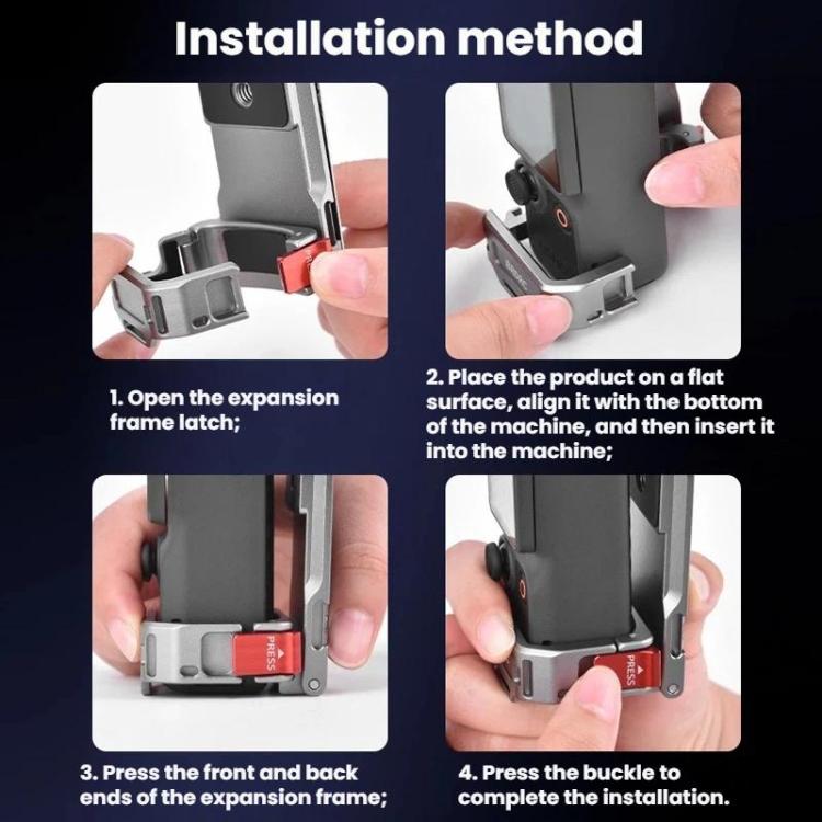 For DJI Osmo Pocket 3 / 4 BRDRC Multi-Functional Magnetic Base Adapter Frame Extension Stand, For DJI Osmo Pocket 3 / 4 Titanium