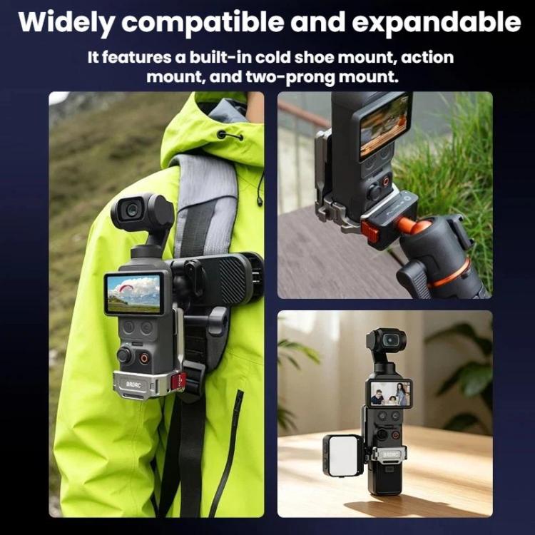 For DJI Osmo Pocket 3 / 4 BRDRC Multi-Functional Magnetic Base Adapter Frame Extension Stand, For DJI Osmo Pocket 3 / 4 Titanium