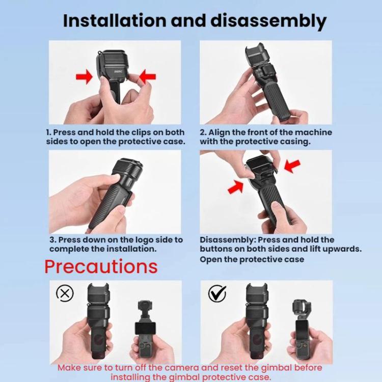 For DJI Osmo Pocket 4 BRDRC Display Lens Cover Gimbal Protective Case