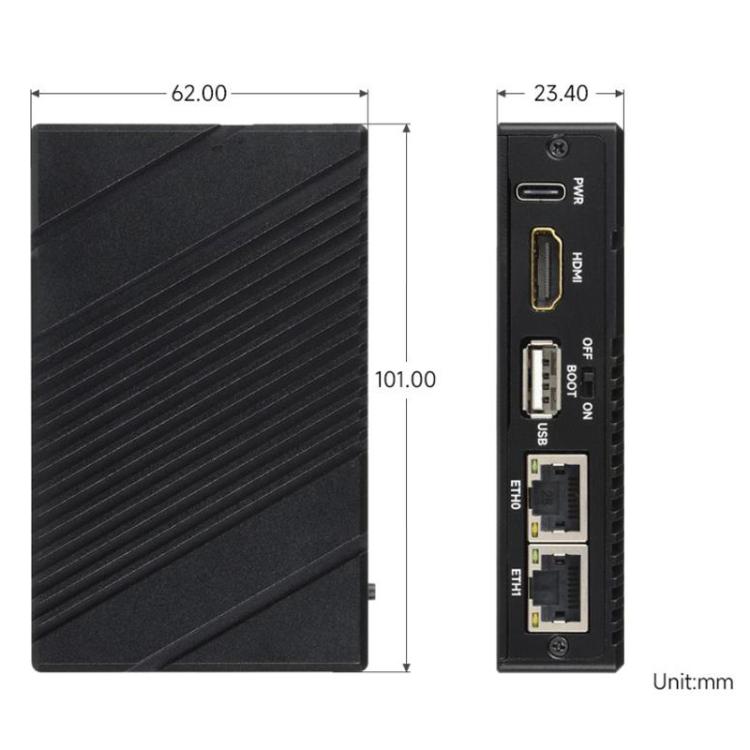 For Raspberry Pi CM5 Gigabit / 2.5G Dual Ethernet Mini-Computer Supports Dual RJ45 Ethernet Ports, 4K Display Output And Dual MIPI Interfaces, Waveshare 34180