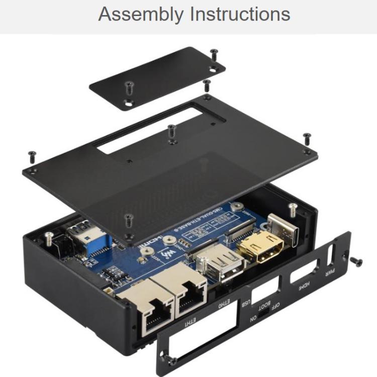 For Raspberry Pi CM5 Gigabit / 2.5G Dual Ethernet Mini-Computer Supports Dual RJ45 Ethernet Ports, 4K Display Output And Dual MIPI Interfaces, Waveshare 34180