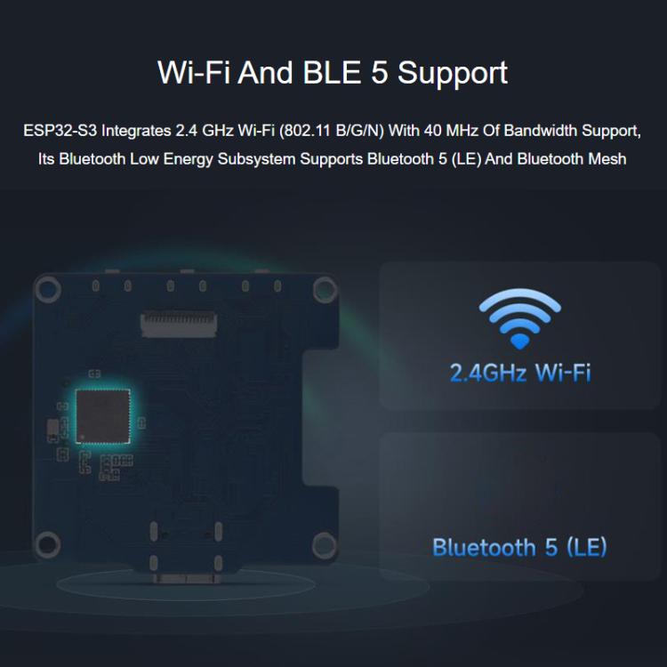 Waveshare 33868 ESP32-S3 1.54 Inch LCD Display Development Board 262K Color, Supports Dual Microphones, 2.4GHz Wi-Fi And BLE 5, 33868