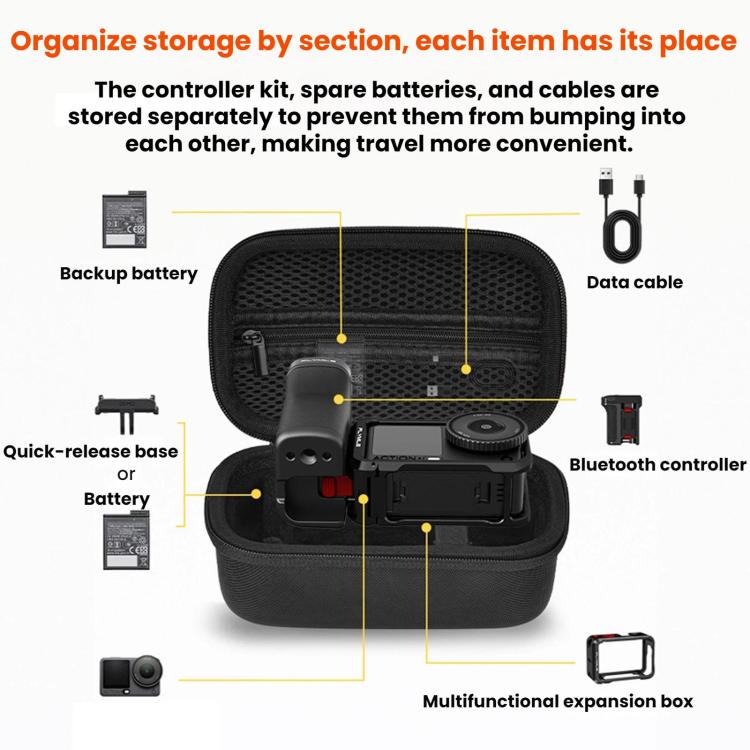 For DJI Action 6 / 5 / 4 / Insta360 Ace Pro 2 Flymile Street Photography Handle Storage Bag