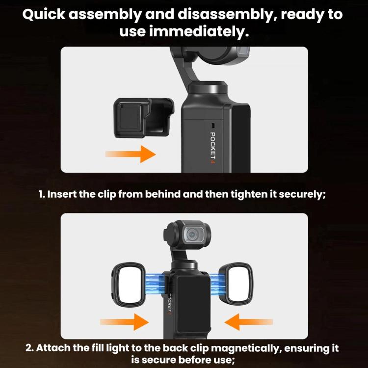 For DJI Osmo Pocket 4 / 3 Flymile Cameras Magnetic Fill Light For