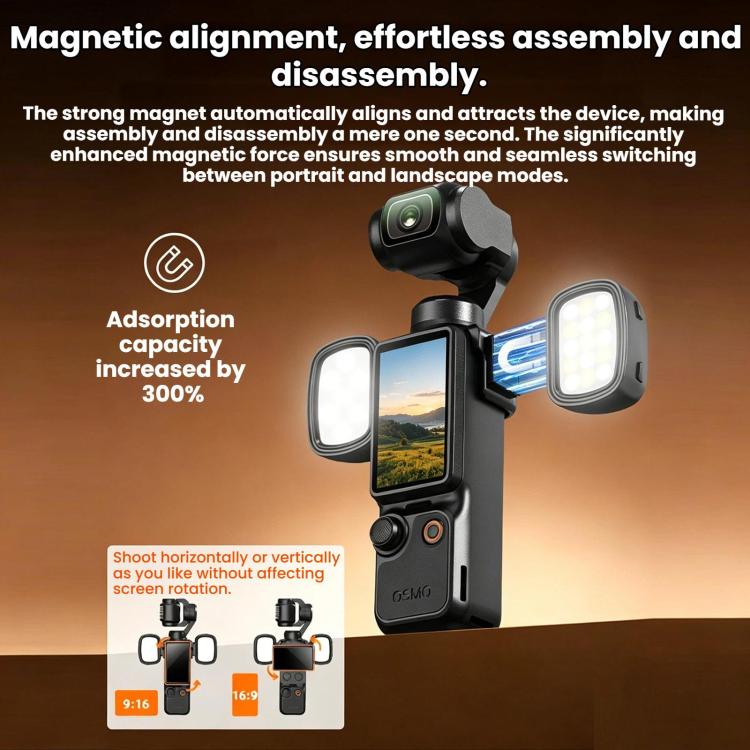 For DJI Osmo Pocket 4 / 3 Flymile Cameras Magnetic Fill Light For