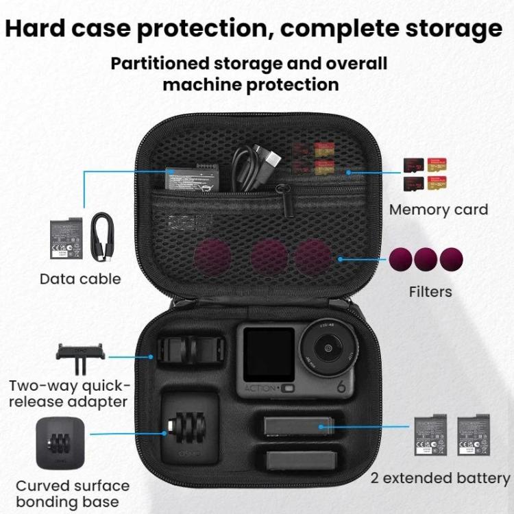 For DJI Osmo Action 6 / 5 Pro / 4 BRDRC Portable Camera Accessory Carrying Case