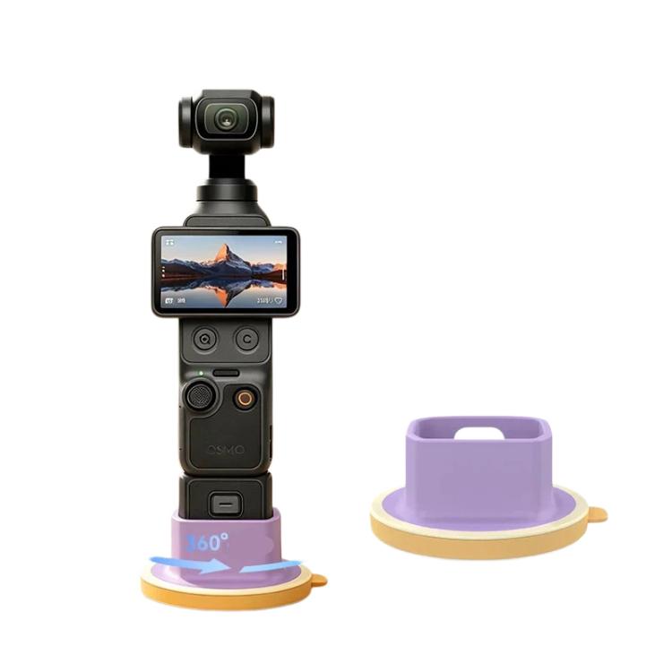 For DJI Osmo Pocket 4/3 Camera 360-degree Swivel Desktop Base Adhesive Stand Non-Slip Fixed Mount