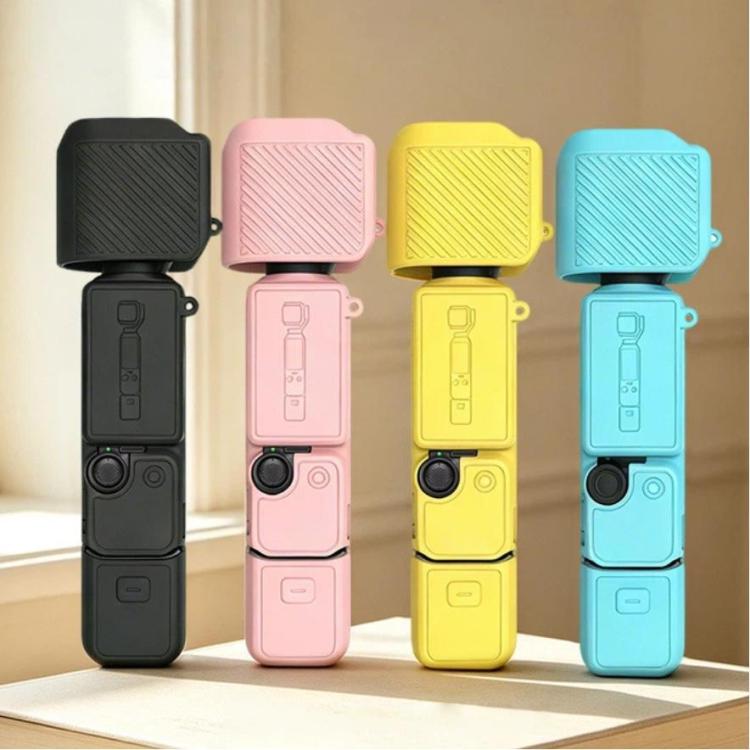 For DJI Osmo Pocket 4 Silicone Case 4-in-1 Full Body Protective Cover Kit Anti-Scratch Shockproof Skin Sleeve with Lanyard