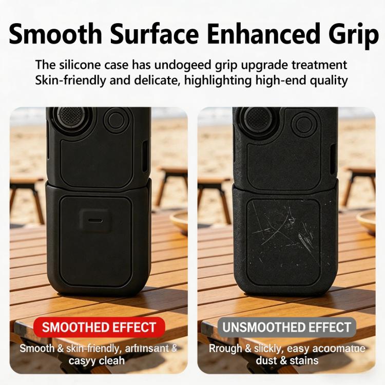 For DJI Osmo Pocket 4 Silicone Case 4-in-1 Full Body Protective Cover Kit Anti-Scratch Shockproof Skin Sleeve with Lanyard