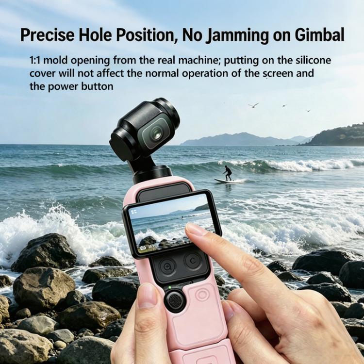 For DJI Osmo Pocket 4 Silicone Case 4-in-1 Full Body Protective Cover Kit Anti-Scratch Shockproof Skin Sleeve with Lanyard