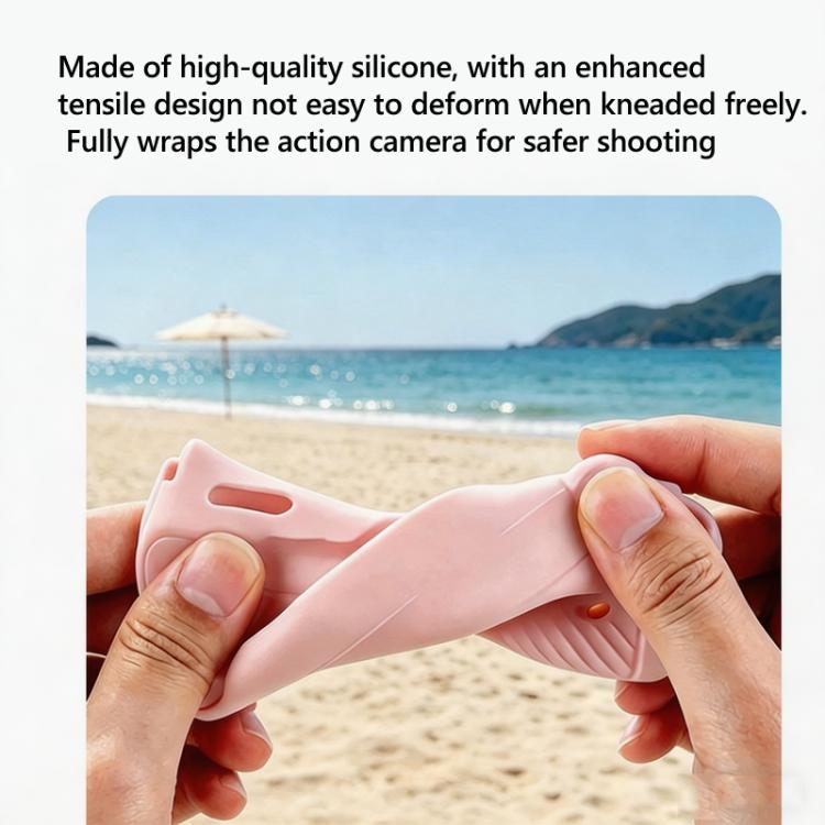 For DJI Osmo Pocket 4 Silicone Case 4-in-1 Full Body Protective Cover Kit Anti-Scratch Shockproof Skin Sleeve with Lanyard