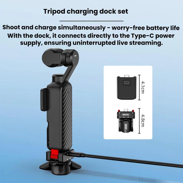 For DJI Osmo Pocket 4 / 3 / Insta360 X5 BRDRC Tripod Magnetic Mount