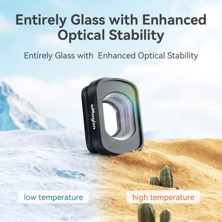 For DJI Osmo Pocket 4/3 Magnetic Optical Glass Lens Filter with Aluminum Alloy Frame, aMagisn Macro Lens 10X, aMagisn Wide Angle Lens 0.72X