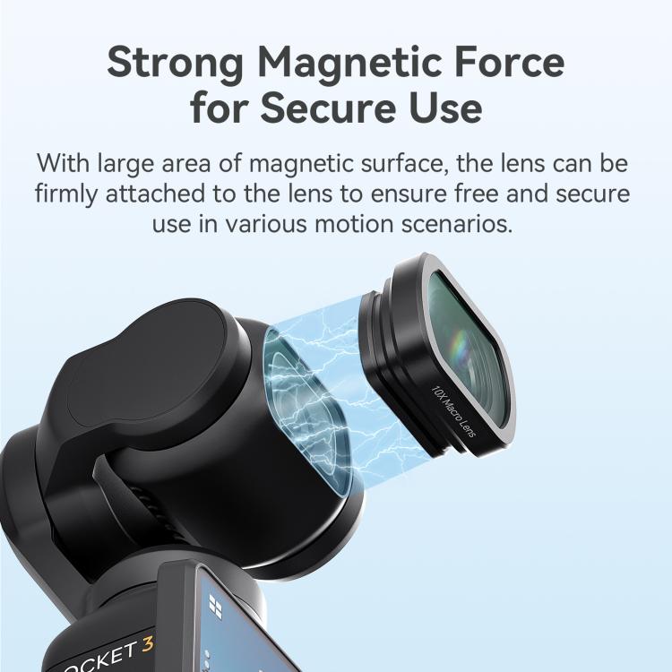 For DJI Osmo Pocket 4/3 Magnetic Optical Glass Lens Filter with Aluminum Alloy Frame, aMagisn Macro Lens 10X, aMagisn Wide Angle Lens 0.72X