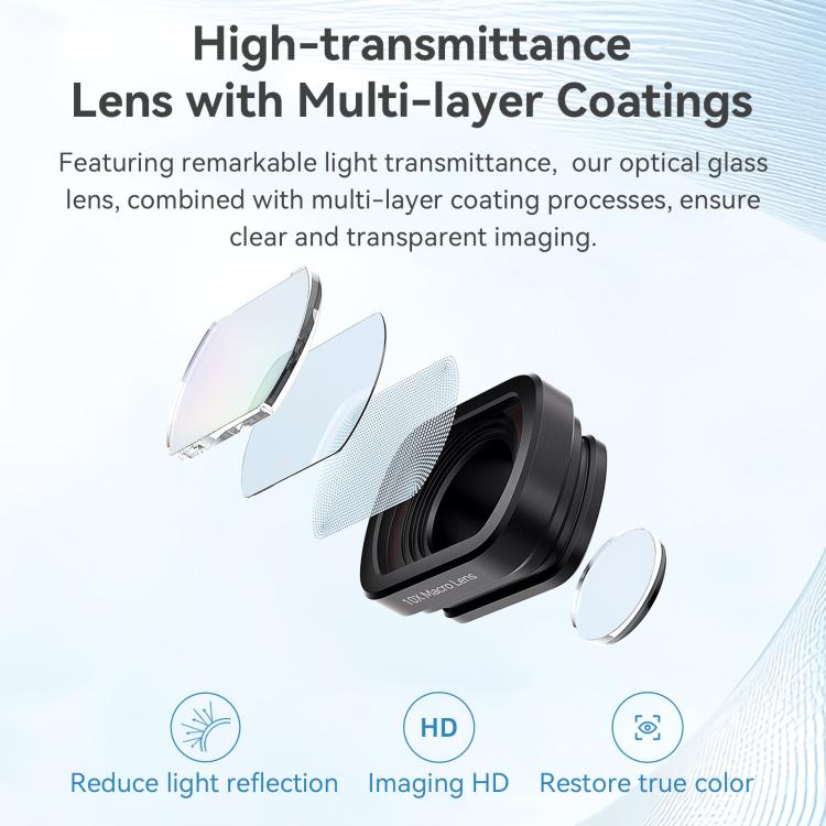 For DJI Osmo Pocket 4/3 Magnetic Optical Glass Lens Filter with Aluminum Alloy Frame, aMagisn Macro Lens 10X, aMagisn Wide Angle Lens 0.72X