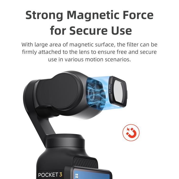 For DJI Osmo Pocket 4 / 3 aMagisn Magnetic Lens Filter, Adjustable CPL, VND  1-5 Stop, VND 6-10 Stop, Black Mist 1/4, ND4/16/64/256, ND1000