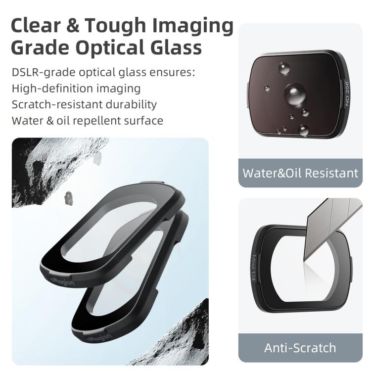 For DJI Osmo Pocket 4 / 3 aMagisn Magnetic Lens Filter, Adjustable CPL, VND  1-5 Stop, VND 6-10 Stop, Black Mist 1/4, ND4/16/64/256, ND1000