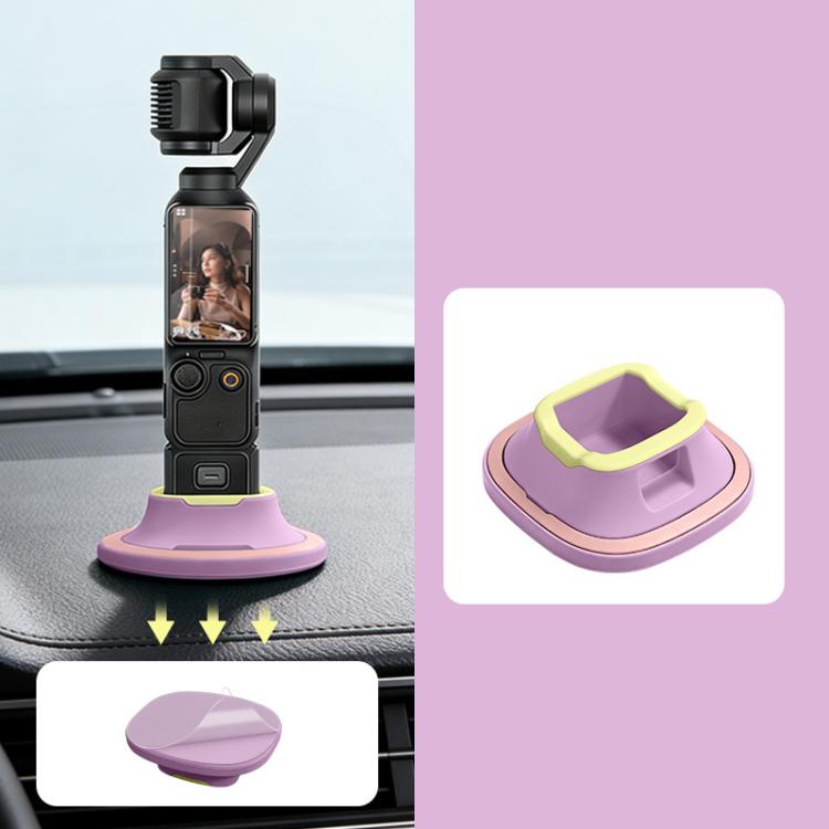 For DJI Osmo Pocket 4/3 Silicone Anti-Slip Base Desktop Support Stand Holder Includes Reusable Nano Adhesive for Car Dashboard