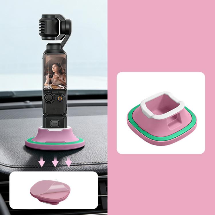 For DJI Osmo Pocket 4/3 Silicone Anti-Slip Base Desktop Support Stand Holder Includes Reusable Nano Adhesive for Car Dashboard