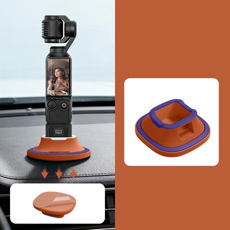 For DJI Osmo Pocket 4/3 Silicone Anti-Slip Base Desktop Support Stand Holder Includes Reusable Nano Adhesive for Car Dashboard