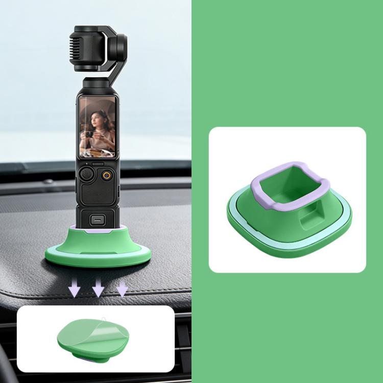 For DJI Osmo Pocket 4/3 Silicone Anti-Slip Base Desktop Support Stand Holder Includes Reusable Nano Adhesive for Car Dashboard