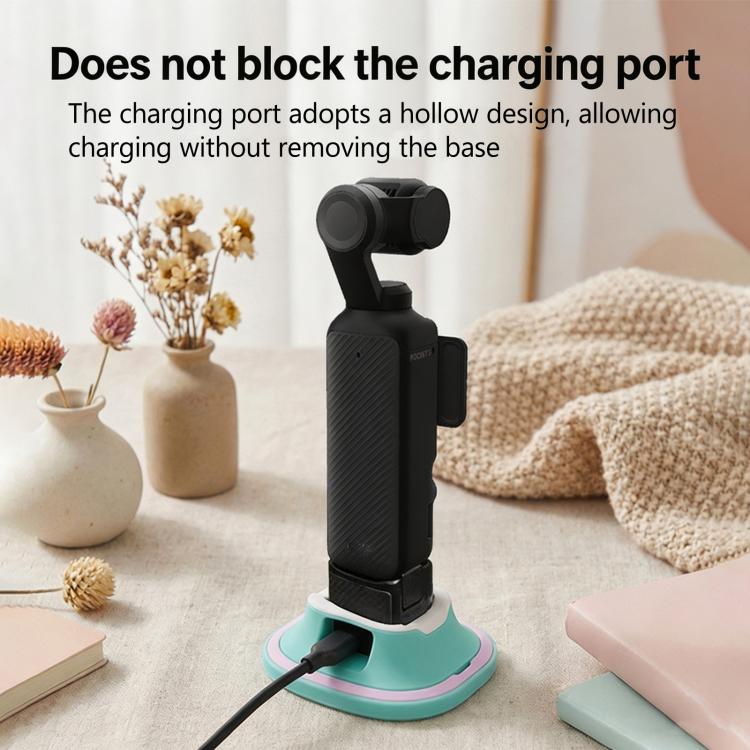For DJI Osmo Pocket 4/3 Silicone Anti-Slip Base Desktop Support Stand Holder Includes Reusable Nano Adhesive for Car Dashboard