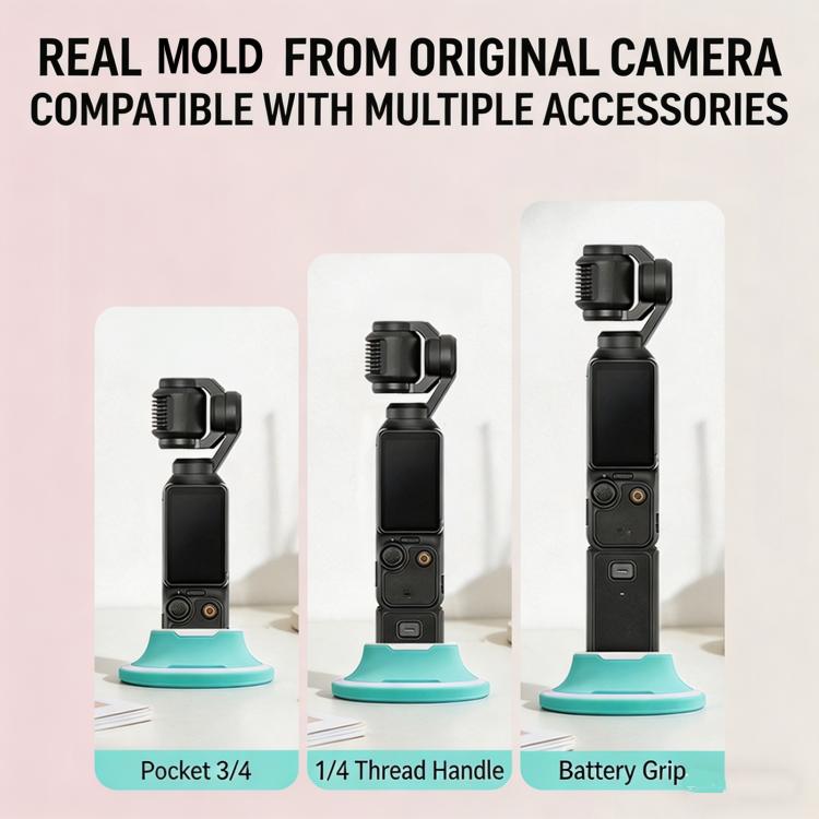 For DJI Osmo Pocket 4/3 Silicone Anti-Slip Base Desktop Support Stand Holder Includes Reusable Nano Adhesive for Car Dashboard