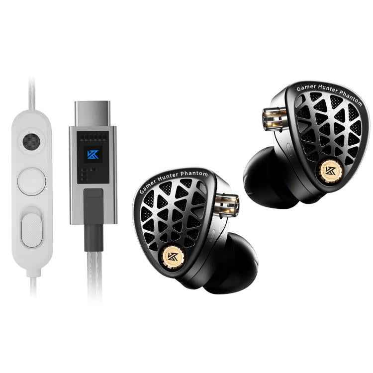 KZ Phantom Hi-Fi-grade Audio Gaming 1.2m Wired Earphones, 3.5mm Standard, 3.5mm With Mic, Type-C Sound Card