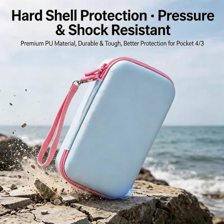 For DJI Osmo Pocket 4/3 Creator Combo Hard Carrying Case PU Leather Portable Travel Storage Bag with Divider