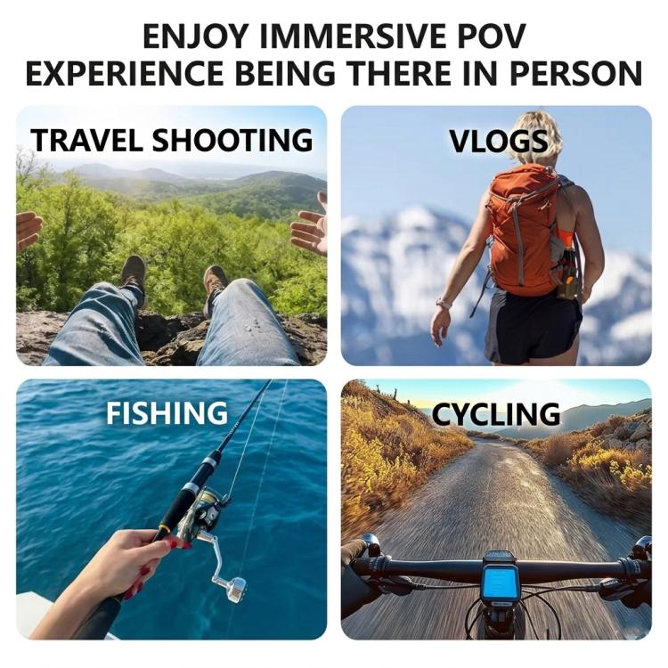 Neck Mount For Action Camera With 360-Degree Rotating Quick Release Base Air Cushion POV Necklace Holder With Anti-Shake Chest Strap