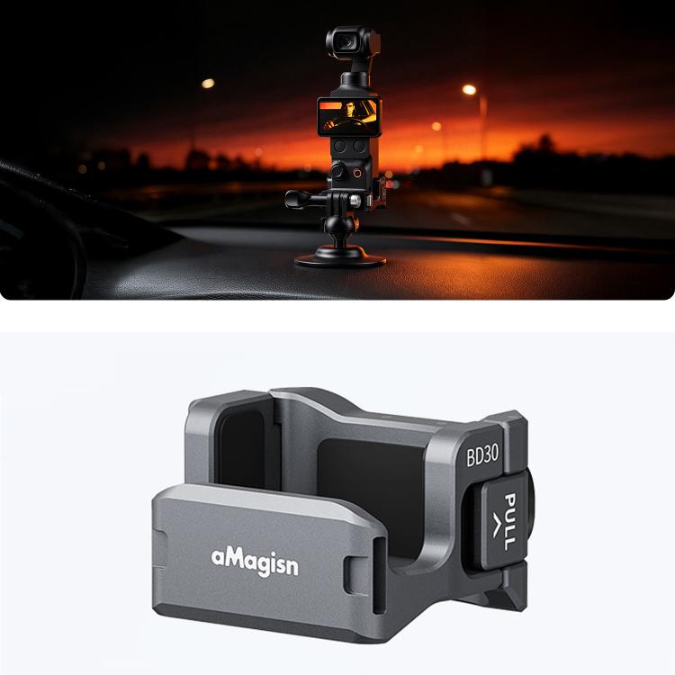 For DJI Osmo Pocket 4 & Pocket 3 aMagisn Metal Camera Cage Multifunctional Expansion Frame with Cold Shoe Mount, Dual-Prong & 1/4-inch Thread, Magnetic Quick Release Adapter Compatible