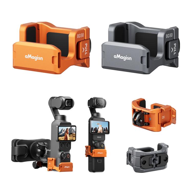 For DJI Osmo Pocket 4 & Pocket 3 aMagisn Metal Camera Cage Multifunctional Expansion Frame with Cold Shoe Mount, Dual-Prong & 1/4-inch Thread, Magnetic Quick Release Adapter Compatible