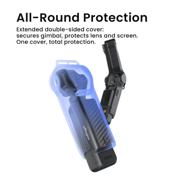 For DJI Osmo Pocket 4 aMagisn One-Piece Flip Protective Case Impact-Resistant ABS Hard Cover with Built-in Magnetic Filter Storage