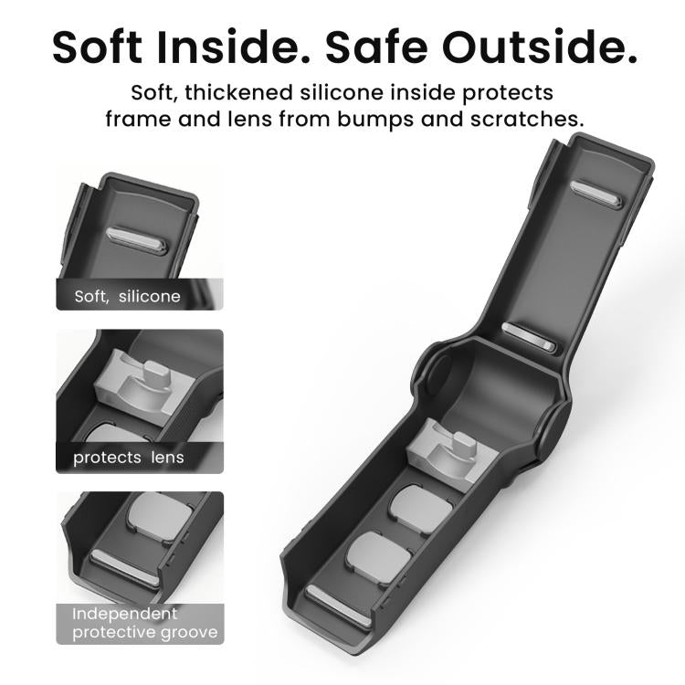 For DJI Osmo Pocket 4 aMagisn One-Piece Flip Protective Case Impact-Resistant ABS Hard Cover with Built-in Magnetic Filter Storage