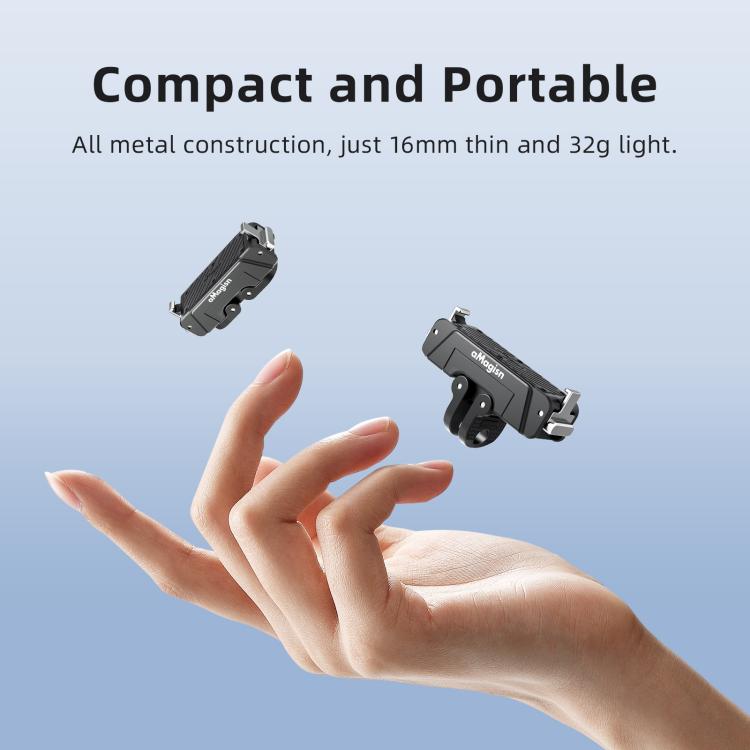 For Insta360 GO Ultra AMagisn 360-Degree Rotatable Metal Magnetic Quick-Release Mount With 1/4-Inch Thread And 2-Prong Base, For Insta360 GO Ultra