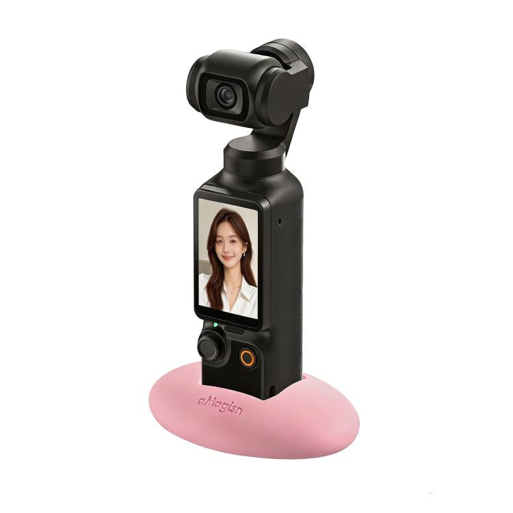 For DJI Osmo Pocket 4 / 3 aMagisn Silicone Desktop Stand Base Non-Slip Dashboard Car Mount with Adhesive